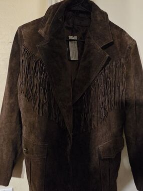 Blank NYC Brown Suede Fringe Jacket Western
